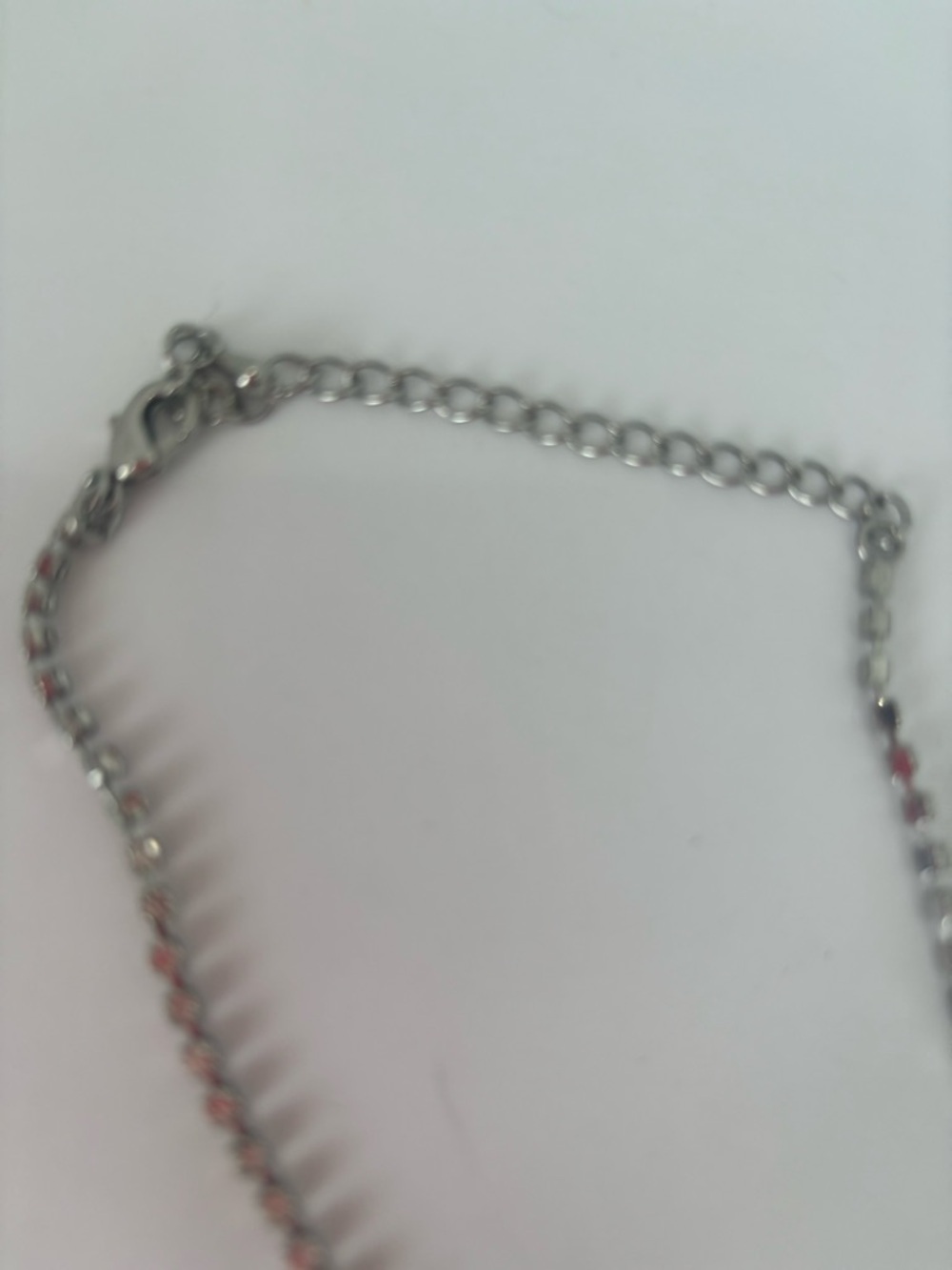 Vintage Silver Crystal Drop Necklace - Picture 4 of 8
